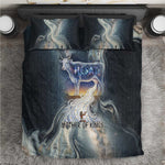 Hesat Celestial Cow Egyptian Bedding Set with Mythic Sky Motif in Cosmic Theme