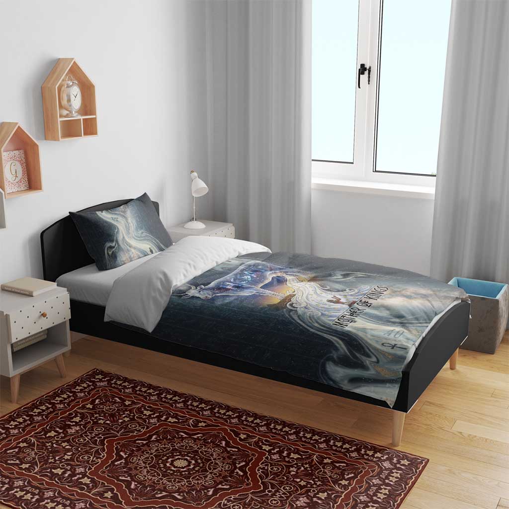 Hesat Celestial Cow Egyptian Bedding Set with Mythic Sky Motif in Cosmic Theme
