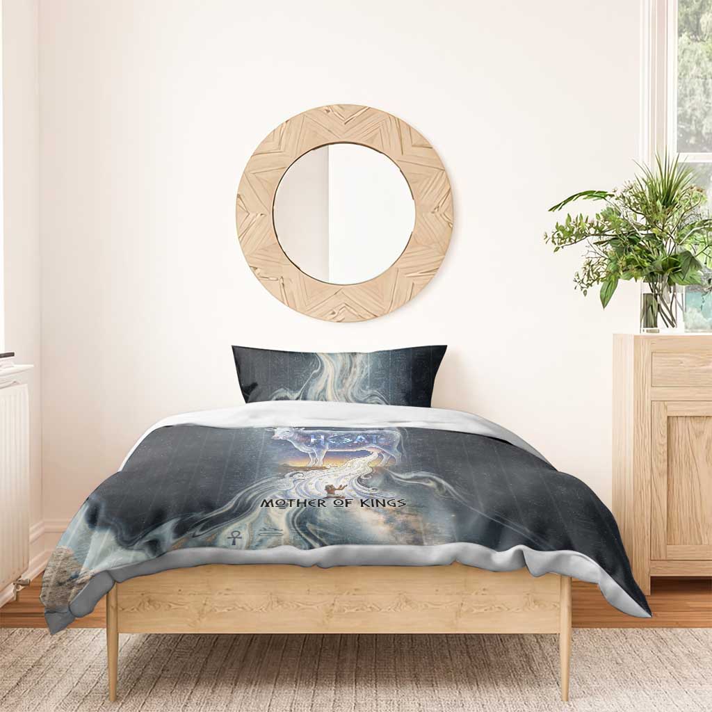 Hesat Celestial Cow Egyptian Bedding Set with Mythic Sky Motif in Cosmic Theme