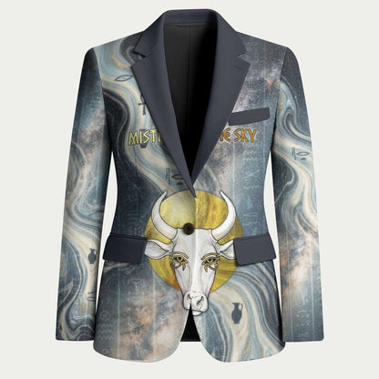 Hesat Celestial Cow Egyptian Blazer with Mythic Sky Motif in Cosmic Theme