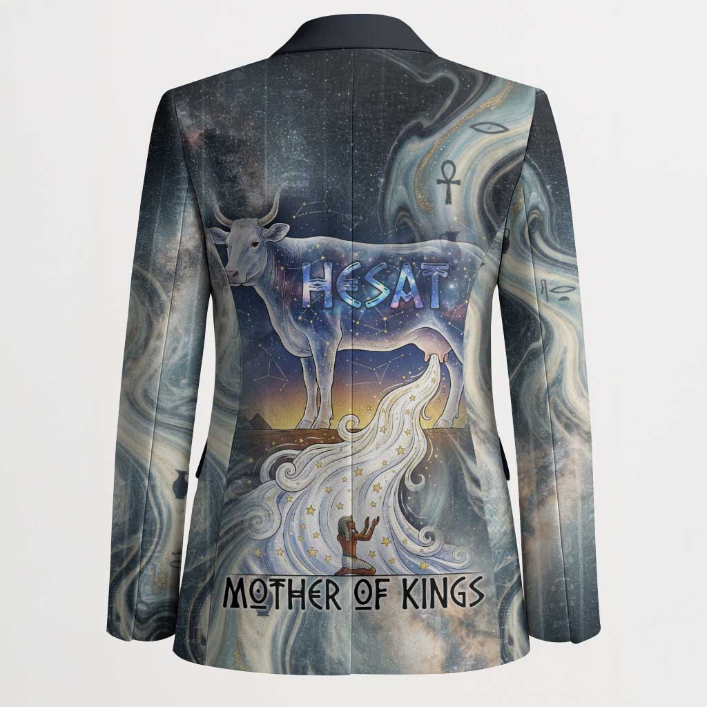 Hesat Celestial Cow Egyptian Blazer with Mythic Sky Motif in Cosmic Theme