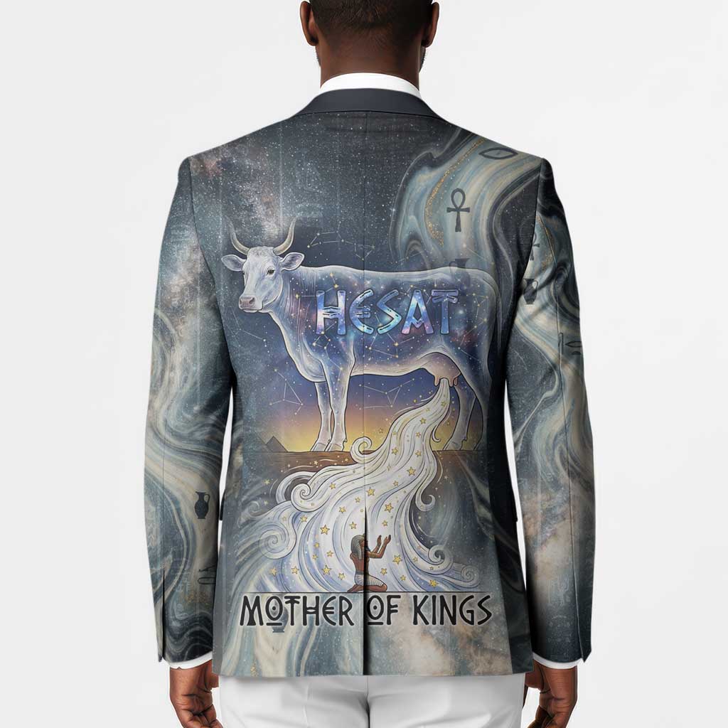 Hesat Celestial Cow Egyptian Blazer with Mythic Sky Motif in Cosmic Theme