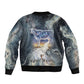 Hesat Celestial Cow Egyptian Bomber Jacket with Mythic Sky Motif in Cosmic Theme