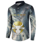 Hesat Celestial Cow Egyptian Button Sweatshirt with Mythic Sky Motif in Cosmic Theme