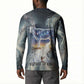 Hesat Celestial Cow Egyptian Button Sweatshirt with Mythic Sky Motif in Cosmic Theme