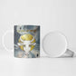 Hesat Celestial Cow Egyptian Ceramic Mug with Mythic Sky Motif in Cosmic Theme