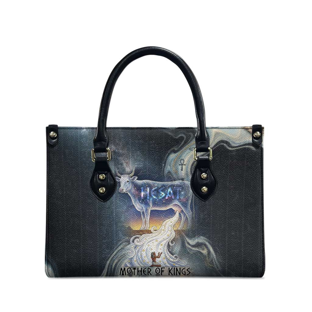 Hesat Celestial Cow Egyptian Leather Bag with Mythic Sky Motif in Cosmic Theme
