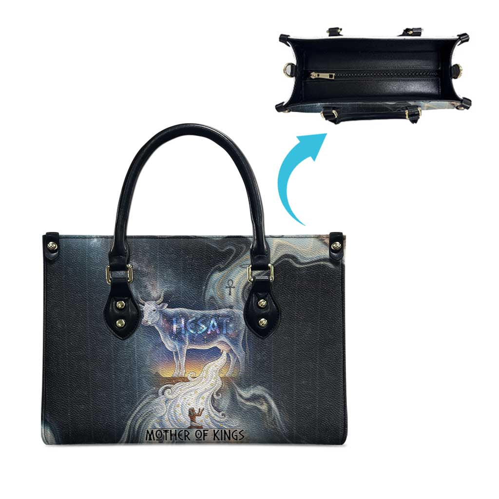 Hesat Celestial Cow Egyptian Leather Bag with Mythic Sky Motif in Cosmic Theme