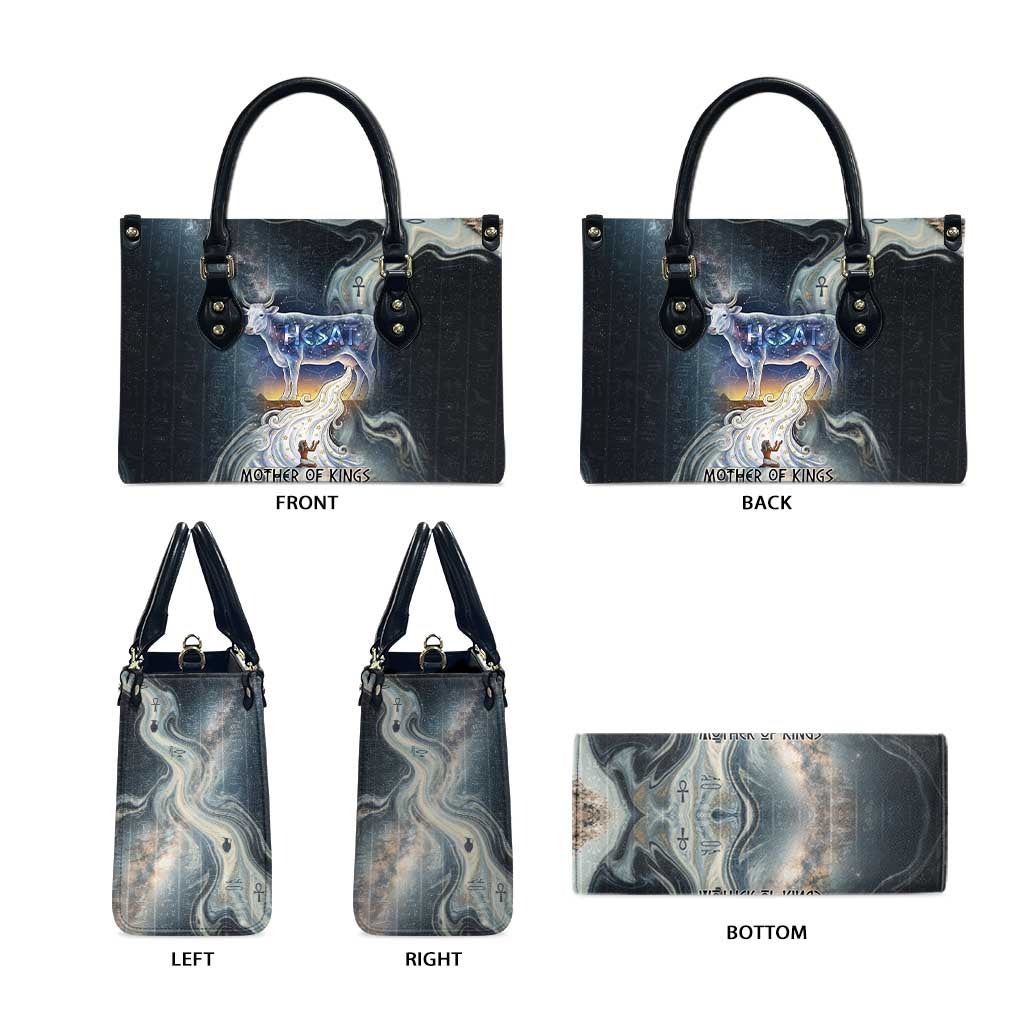 Hesat Celestial Cow Egyptian Leather Bag with Mythic Sky Motif in Cosmic Theme