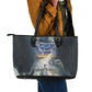 Hesat Celestial Cow Egyptian Leather Tote Bag with Mythic Sky Motif in Cosmic Theme