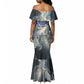 Hesat Celestial Cow Egyptian Mermaid Dress with Mythic Sky Motif in Cosmic Theme