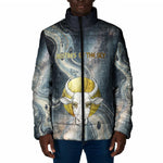Hesat Celestial Cow Egyptian Padded Jacket with Mythic Sky Motif in Cosmic Theme