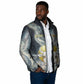 Hesat Celestial Cow Egyptian Padded Jacket with Mythic Sky Motif in Cosmic Theme