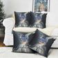 Hesat Celestial Cow Egyptian Pillow Cover with Mythic Sky Motif in Cosmic Theme