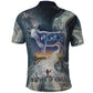 Hesat Celestial Cow Egyptian Polo Shirt with Mythic Sky Motif in Cosmic Theme