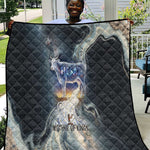 Hesat Celestial Cow Egyptian Quilt with Mythic Sky Motif in Cosmic Theme