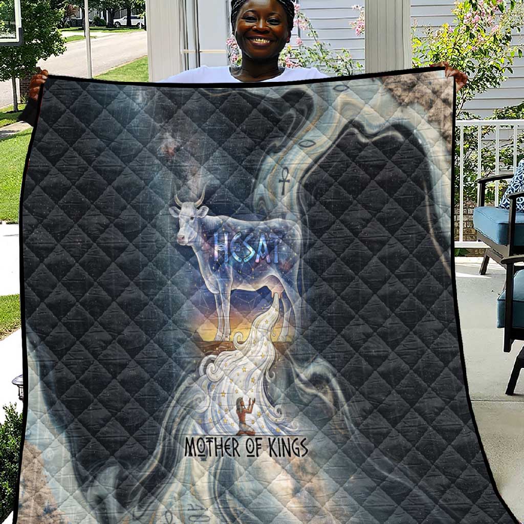 Hesat Celestial Cow Egyptian Quilt with Mythic Sky Motif in Cosmic Theme