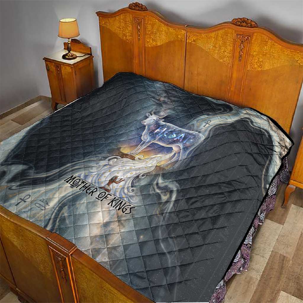 Hesat Celestial Cow Egyptian Quilt with Mythic Sky Motif in Cosmic Theme