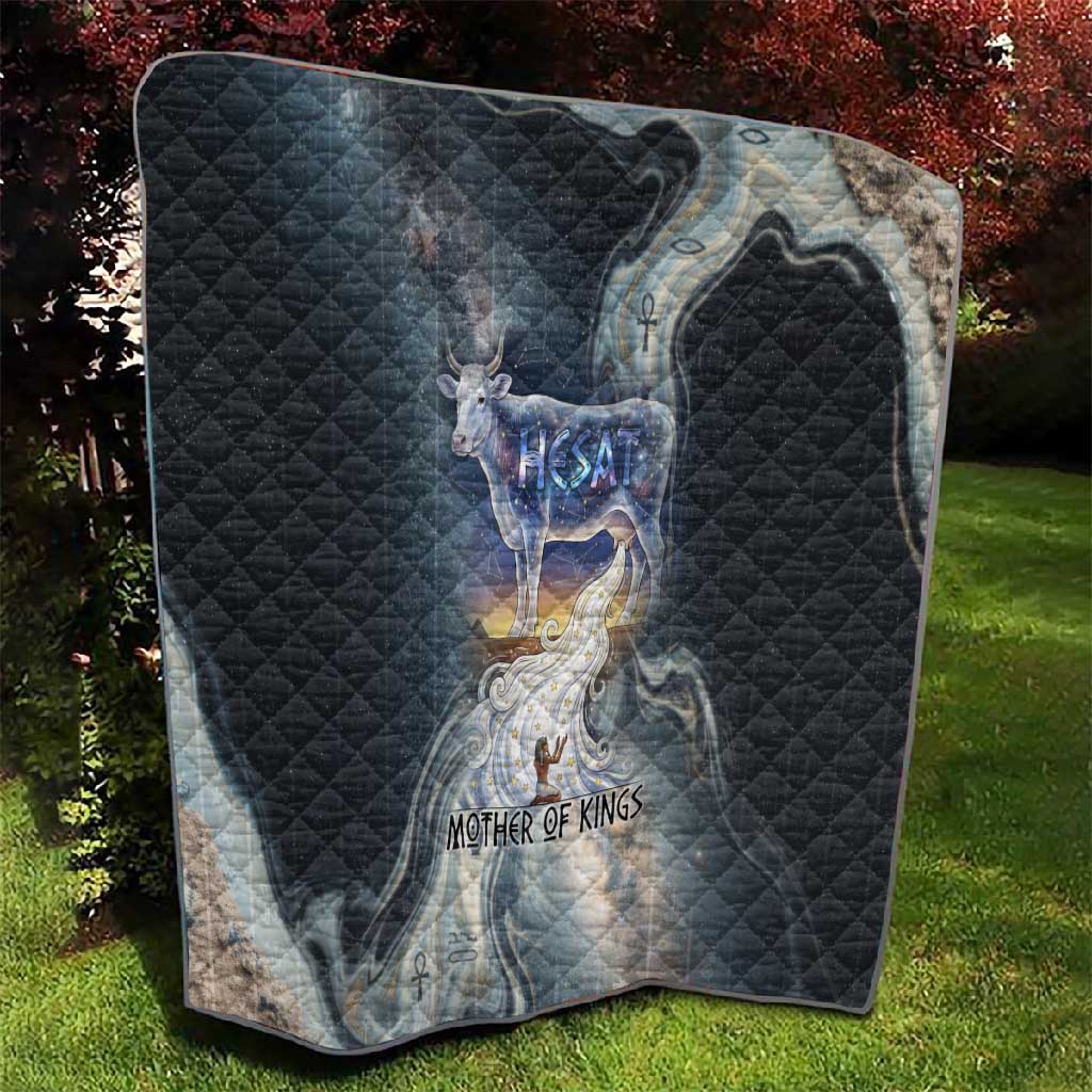 Hesat Celestial Cow Egyptian Quilt with Mythic Sky Motif in Cosmic Theme