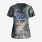 Hesat Celestial Cow Egyptian Scrub Top with Mythic Sky Motif in Cosmic Theme