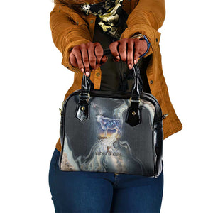 Hesat Celestial Cow Egyptian Shoulder Handbag with Mythic Sky Motif in Cosmic Theme