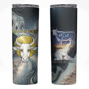 Hesat Celestial Cow Egyptian Skinny Tumbler with Mythic Sky Motif in Cosmic Theme