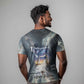 Hesat Celestial Cow Egyptian T shirt with Mythic Sky Motif in Cosmic Theme