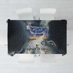 Hesat Celestial Cow Egyptian Tablecloth with Mythic Sky Motif in Cosmic Theme
