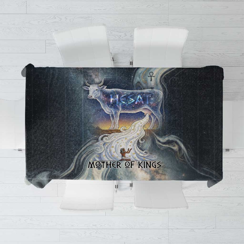 Hesat Celestial Cow Egyptian Tablecloth with Mythic Sky Motif in Cosmic Theme