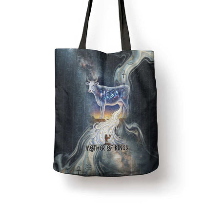 Hesat Celestial Cow Egyptian Tote Bag with Mythic Sky Motif in Cosmic Theme