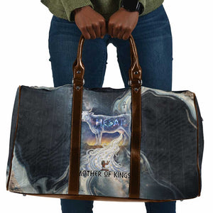 Hesat Celestial Cow Egyptian Travel Bag with Mythic Sky Motif in Cosmic Theme