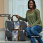 Hesat Celestial Cow Egyptian Travel Bag with Mythic Sky Motif in Cosmic Theme