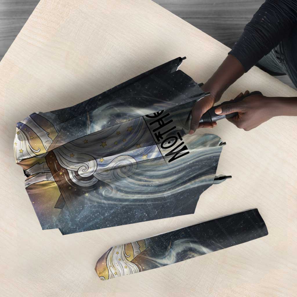 Hesat Celestial Cow Egyptian Umbrella with Mythic Sky Motif in Cosmic Theme