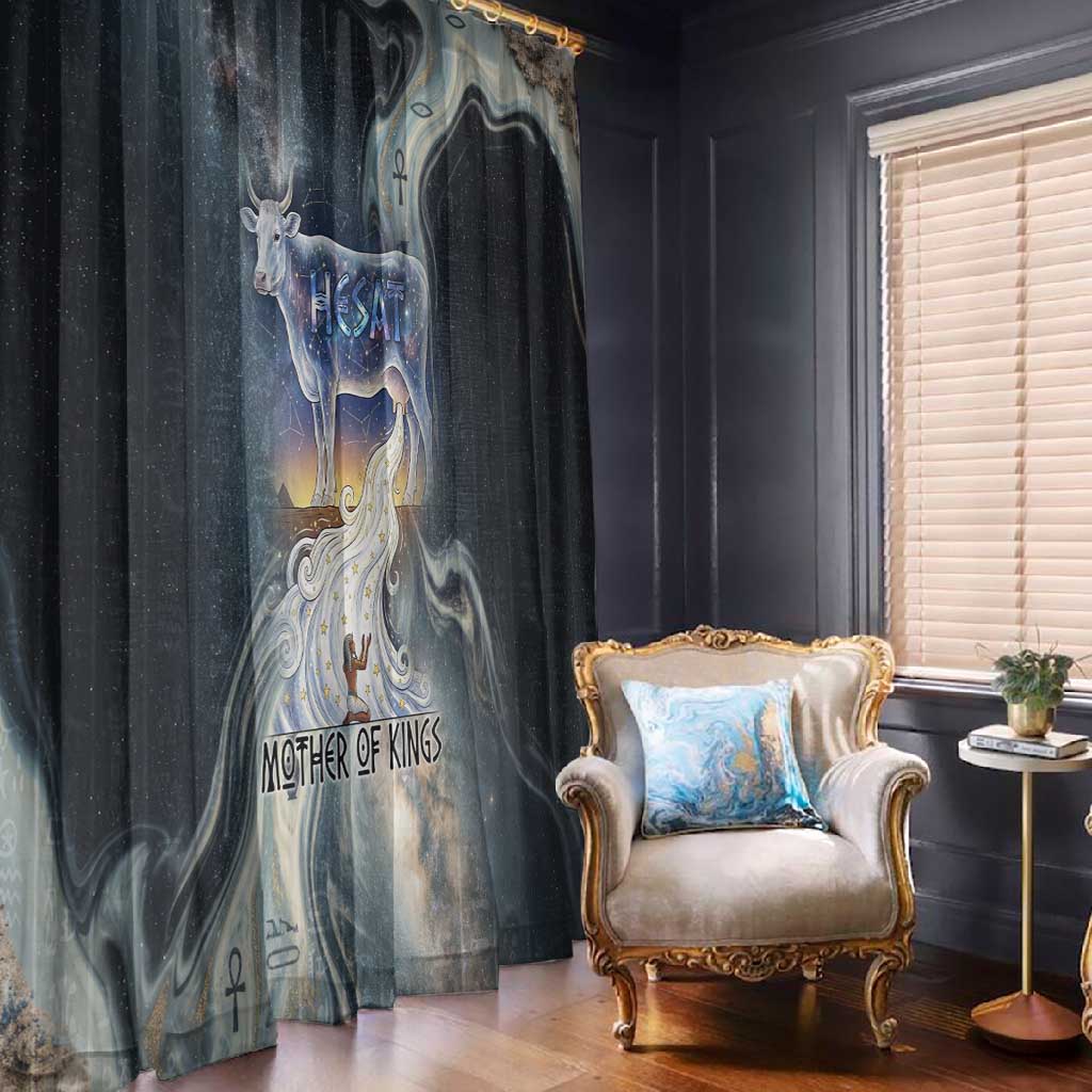 Hesat Celestial Cow Egyptian Window Curtain with Mythic Sky Motif in Cosmic Theme