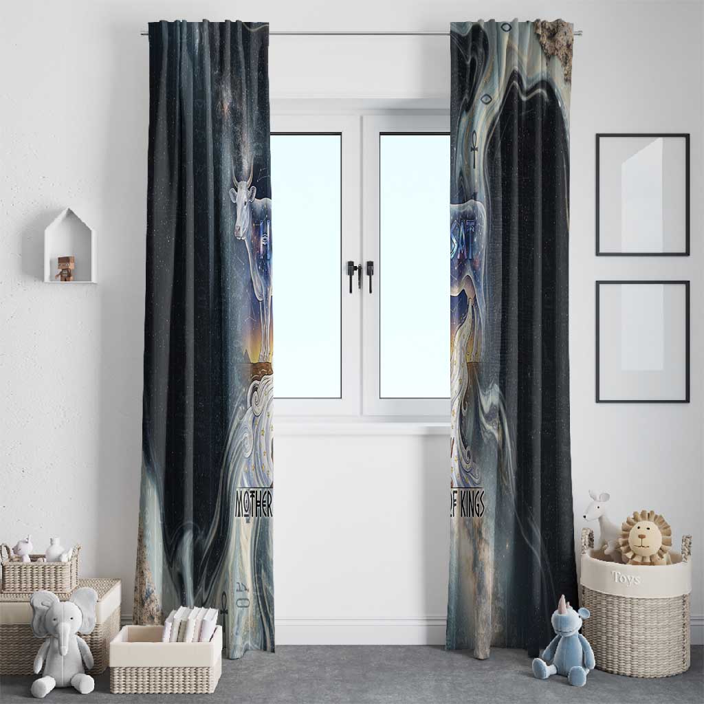 Hesat Celestial Cow Egyptian Window Curtain with Mythic Sky Motif in Cosmic Theme