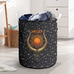 Hesat Solar Horn Symbol Laundry Basket Egyptian Cosmic Cow in Starry Milky Way
