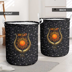 Hesat Solar Horn Symbol Laundry Basket Egyptian Cosmic Cow in Starry Milky Way