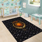 Hesat Solar Horn Symbol Area Rug Egyptian Cosmic Cow in Starry Milky Way