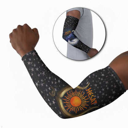 Hesat Solar Horn Symbol Arm Sleeves Egyptian Cosmic Cow in Starry Milky Way