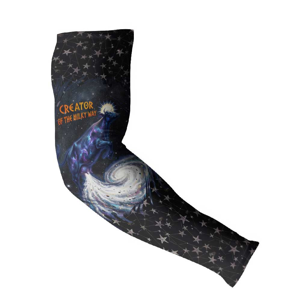 Hesat Solar Horn Symbol Arm Sleeves Egyptian Cosmic Cow in Starry Milky Way