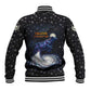 Hesat Solar Horn Symbol Baseball Jacket Egyptian Cosmic Cow in Starry Milky Way