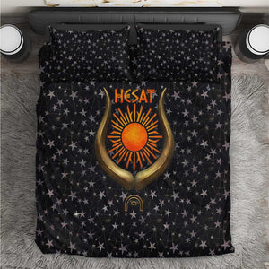 Hesat Solar Horn Symbol Bedding Set Egyptian Cosmic Cow in Starry Milky Way