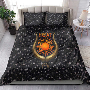 Hesat Solar Horn Symbol Bedding Set Egyptian Cosmic Cow in Starry Milky Way