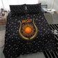 Hesat Solar Horn Symbol Bedding Set Egyptian Cosmic Cow in Starry Milky Way