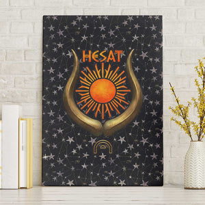 Hesat Solar Horn Symbol Canvas Wall Art Egyptian Cosmic Cow in Starry Milky Way