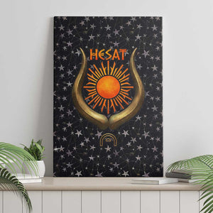 Hesat Solar Horn Symbol Canvas Wall Art Egyptian Cosmic Cow in Starry Milky Way