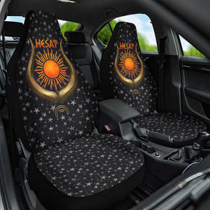 Hesat Solar Horn Symbol Car Seat Cover Egyptian Cosmic Cow in Starry Milky Way