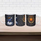 Hesat Solar Horn Symbol Ceramic Mug Egyptian Cosmic Cow in Starry Milky Way