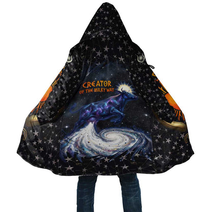 Hesat Solar Horn Symbol Cloak Egyptian Cosmic Cow in Starry Milky Way