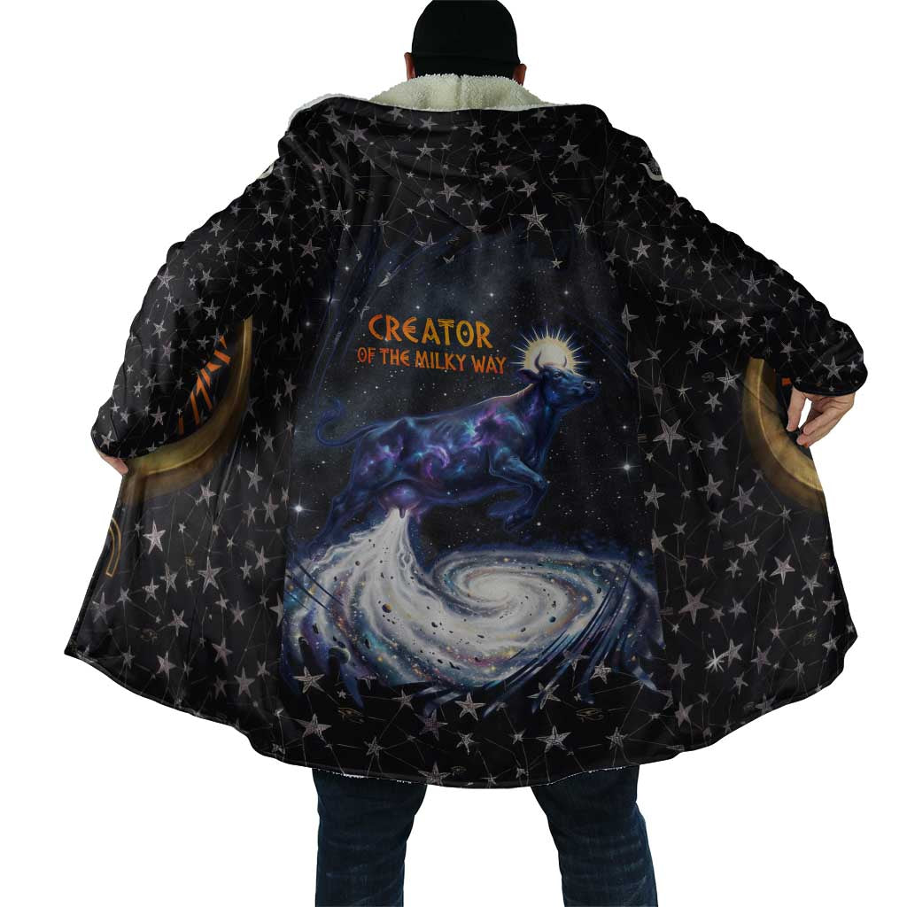 Hesat Solar Horn Symbol Cloak Egyptian Cosmic Cow in Starry Milky Way